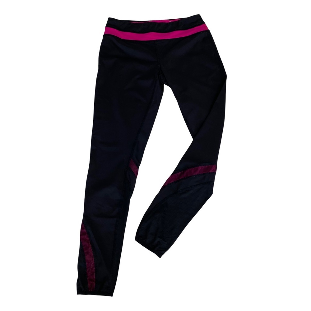 Actra women's performance wear gym, yoga, activewear leggings Black Pink size M